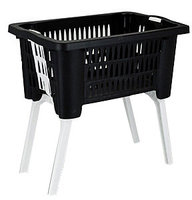 Wasmand op poten zwart