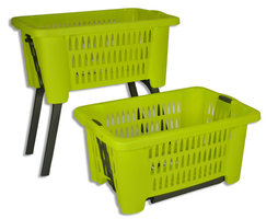 Wasmand op poten lime