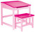 Kinderbureautje/ lessenaar met kruk hout roze/fuchsia Kinderbureautje/ lessenaar met kruk hout roze/fuchsia