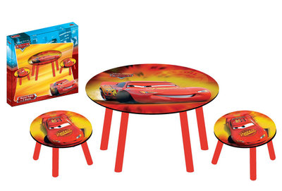 Ronde tafel met 2 krukjes Cars