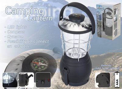 Kampeerlamp led opwindbaar