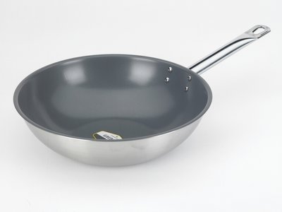 Relance 40 RVS  Steel wok met keramische coating 32 cm.