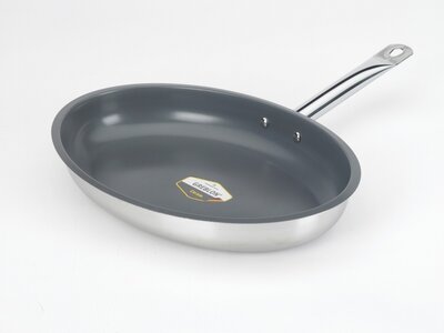 Relance 40 RVS  Ovale vis koekenpan met keramische coating 36 cm.